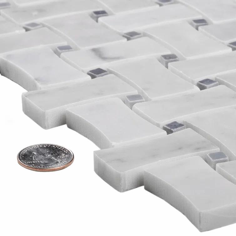 12" x 12" Natural Stone Basketweave Mosaic Wall & Floor Tile