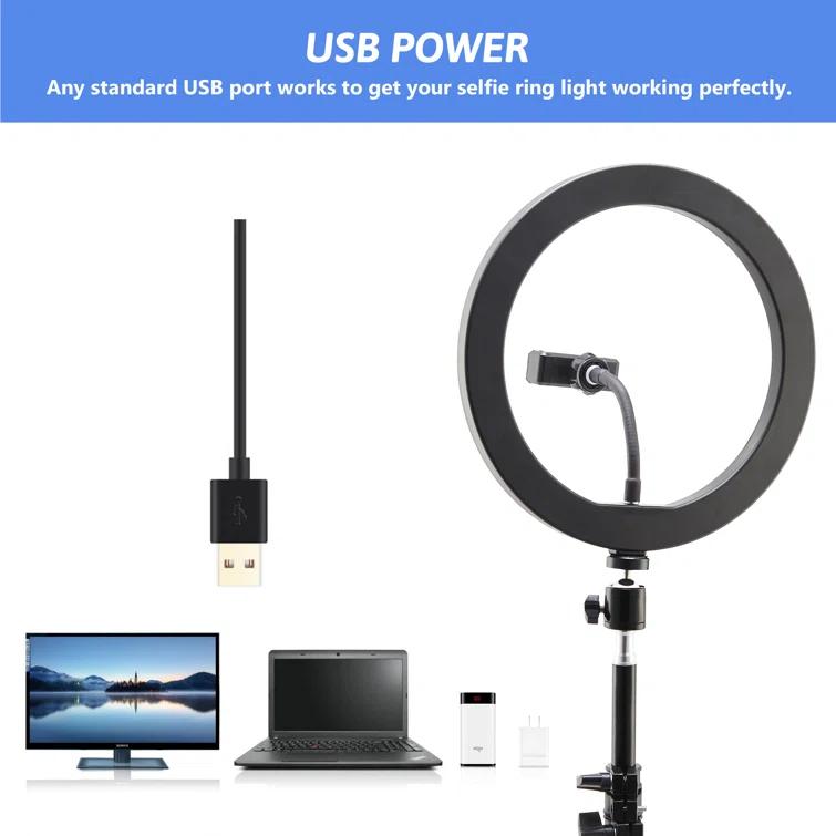 Dimmable Ring Lighting Kit Tripod with Light Stand