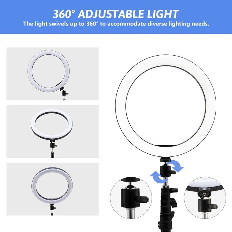 Dimmable Ring Lighting Kit Tripod with Light Stand