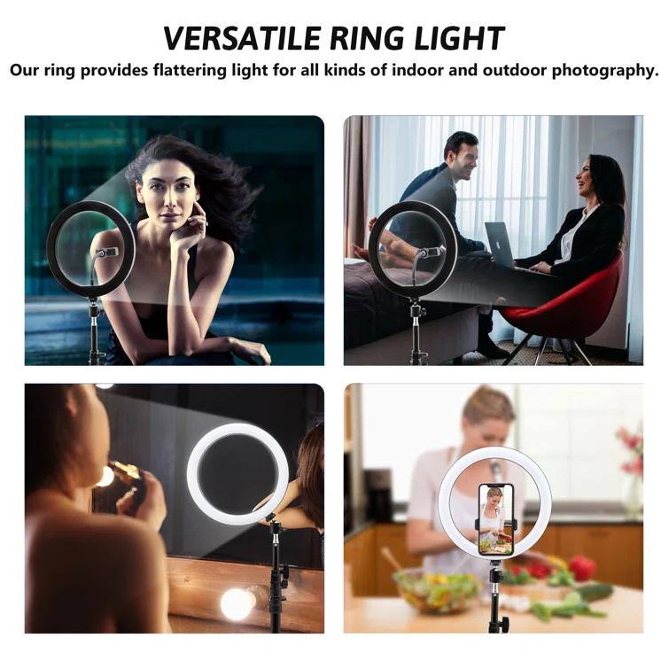 Dimmable Ring Lighting Kit Tripod with Light Stand