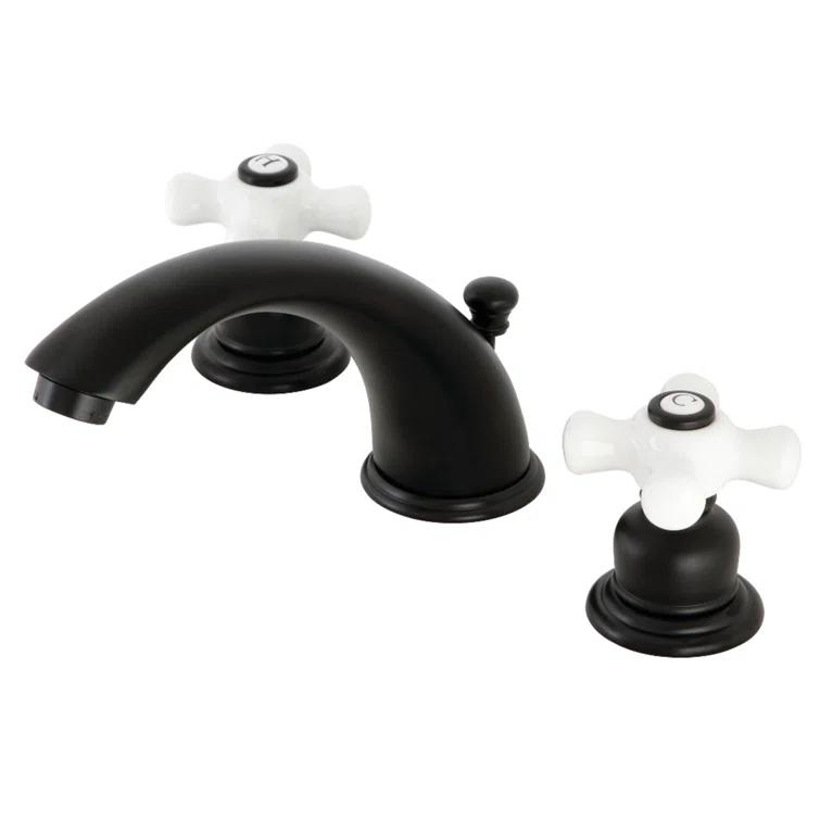 Kingston Brass Magellan Two-Handle 3-Hole Deck Mount Widespread Bathroom Faucet with Retail Pop-Up Drain