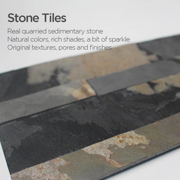 6'' W x 24'' L Natural Stone Peel and Stick Mosaic Tile