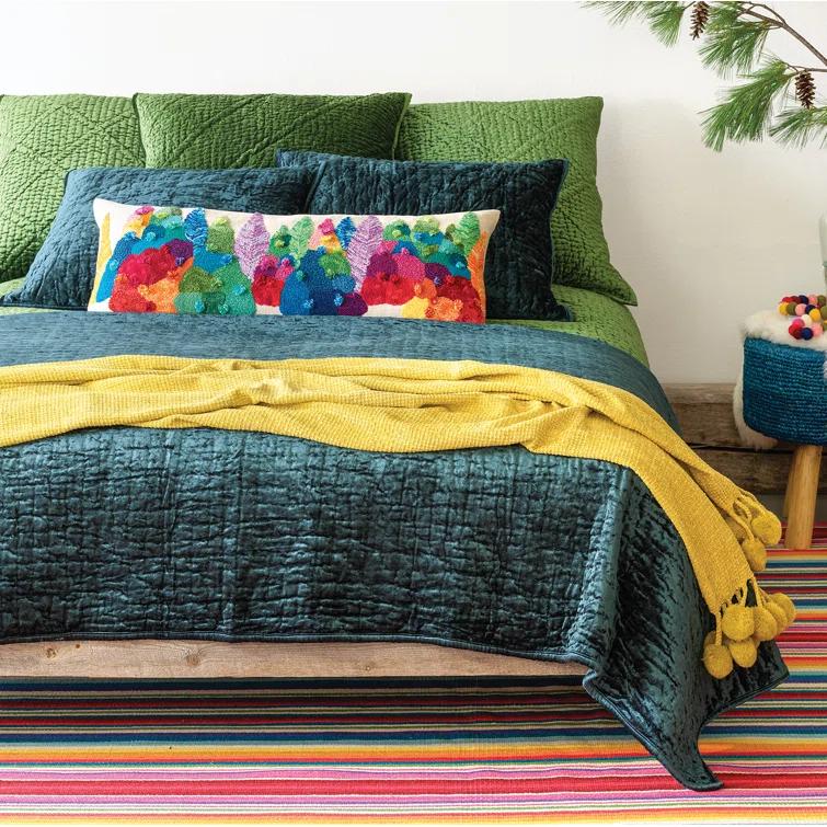 Pine Cone Hill Parisienne Velvet Evergreen Quilt