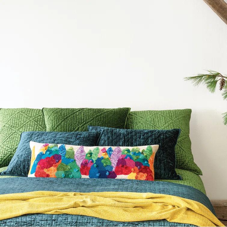 Pine Cone Hill Parisienne Velvet Evergreen Quilted Sham