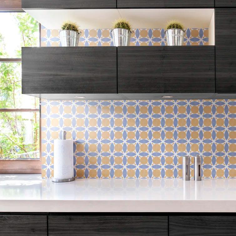 Revival Leaf Mini 4" x 4" Ceramic Patterned Wall & Floor Tile
