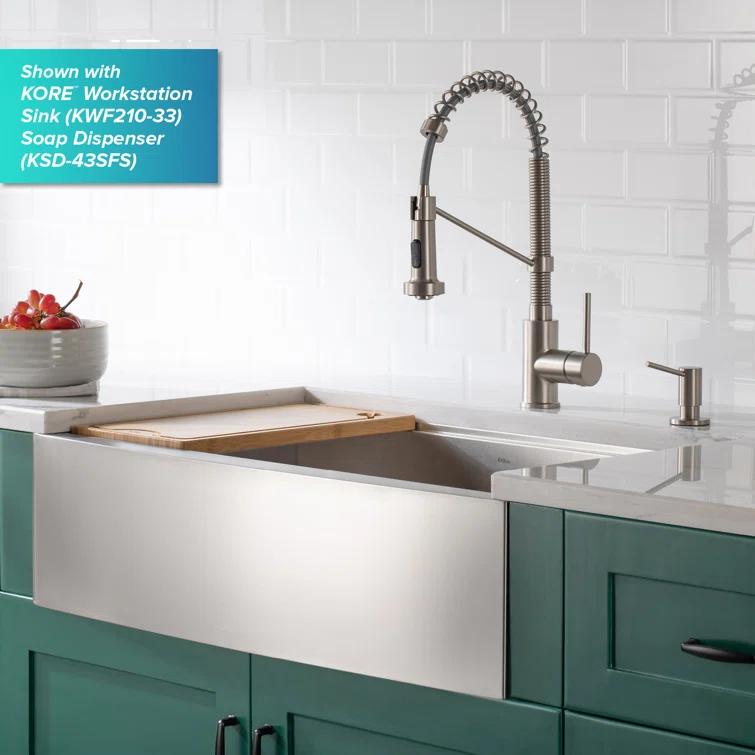 KRAUS Bolden Commercial Style 2-Function Single Handle Pull Down Kitchen Faucet