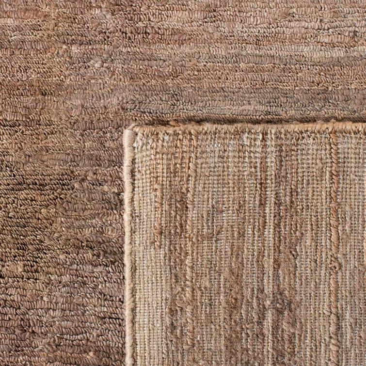 Hand-Knotted Stripe Wool Area Rug in Neutral Tobacco, 4' x 6'