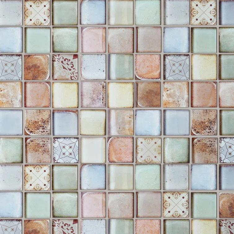 Supreme Tile Classic Roman 11.82 in. x 11.82 in. Squares Glossy Glass Mosaic Tile