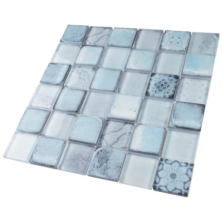 Supreme Tile Classic Roman 11.82 in. x 11.82 in. Squares Glossy Glass Mosaic Tile