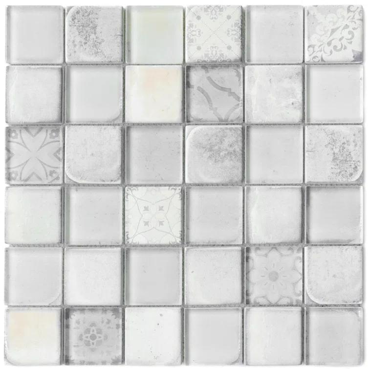 Supreme Tile Classic Roman 11.82 in. x 11.82 in. Squares Glossy Glass Mosaic Tile
