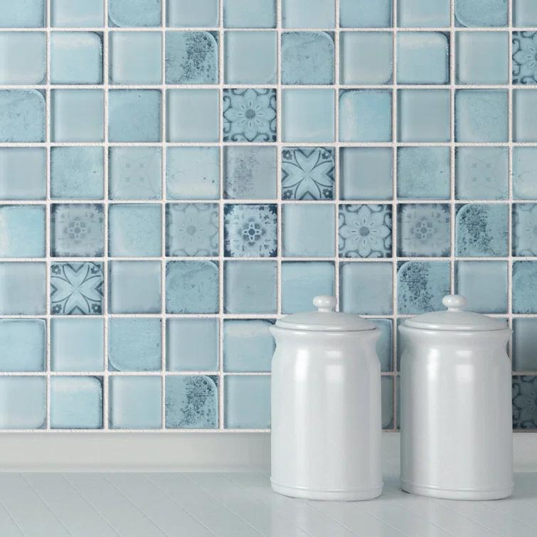 Supreme Tile Classic Roman 11.82 in. x 11.82 in. Squares Glossy Glass Mosaic Tile