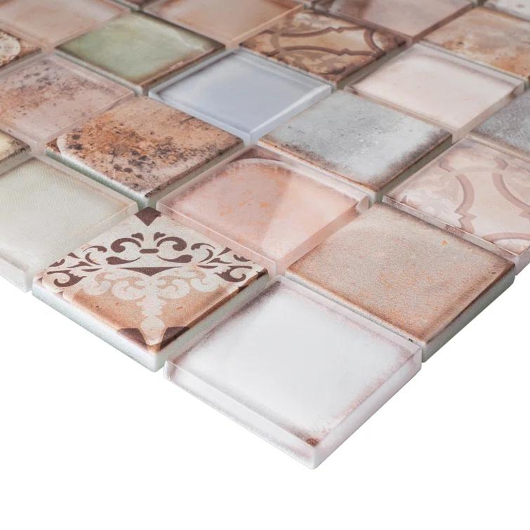 Supreme Tile Classic Roman 11.82 in. x 11.82 in. Squares Glossy Glass Mosaic Tile