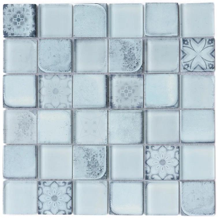 Supreme Tile Classic Roman 11.82 in. x 11.82 in. Squares Glossy Glass Mosaic Tile