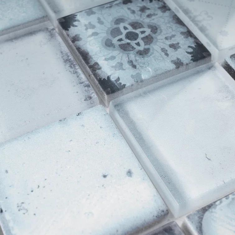 Supreme Tile Classic Roman 11.82 in. x 11.82 in. Squares Glossy Glass Mosaic Tile