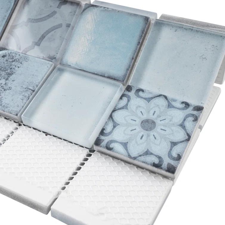 Supreme Tile Classic Roman 11.82 in. x 11.82 in. Squares Glossy Glass Mosaic Tile