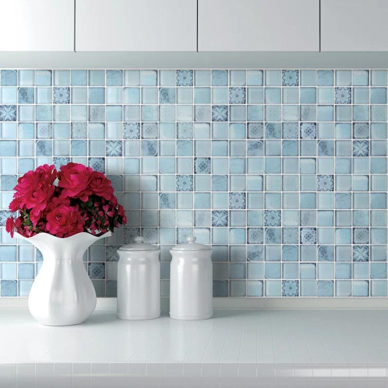 Supreme Tile Classic Roman 11.82 in. x 11.82 in. Squares Glossy Glass Mosaic Tile