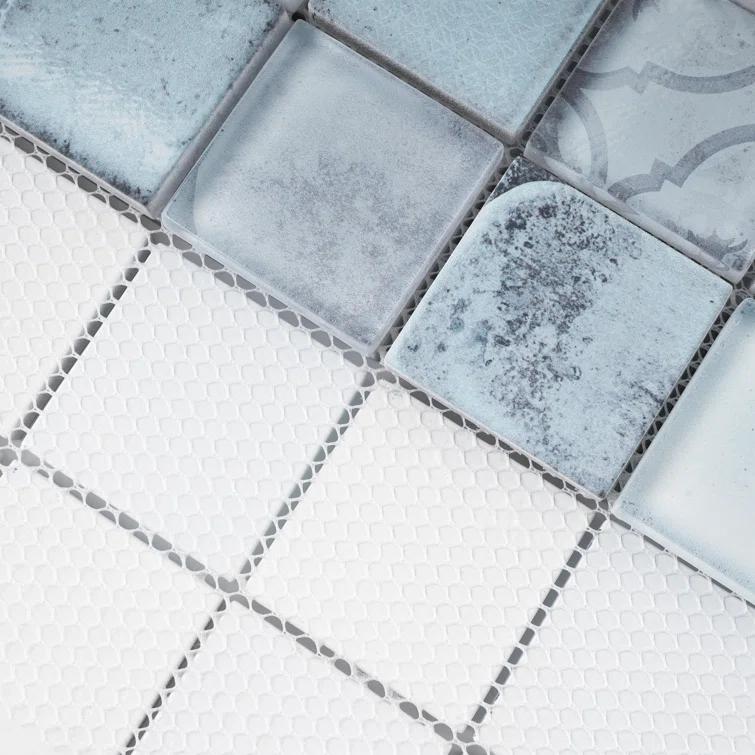 Supreme Tile Classic Roman 11.82 in. x 11.82 in. Squares Glossy Glass Mosaic Tile