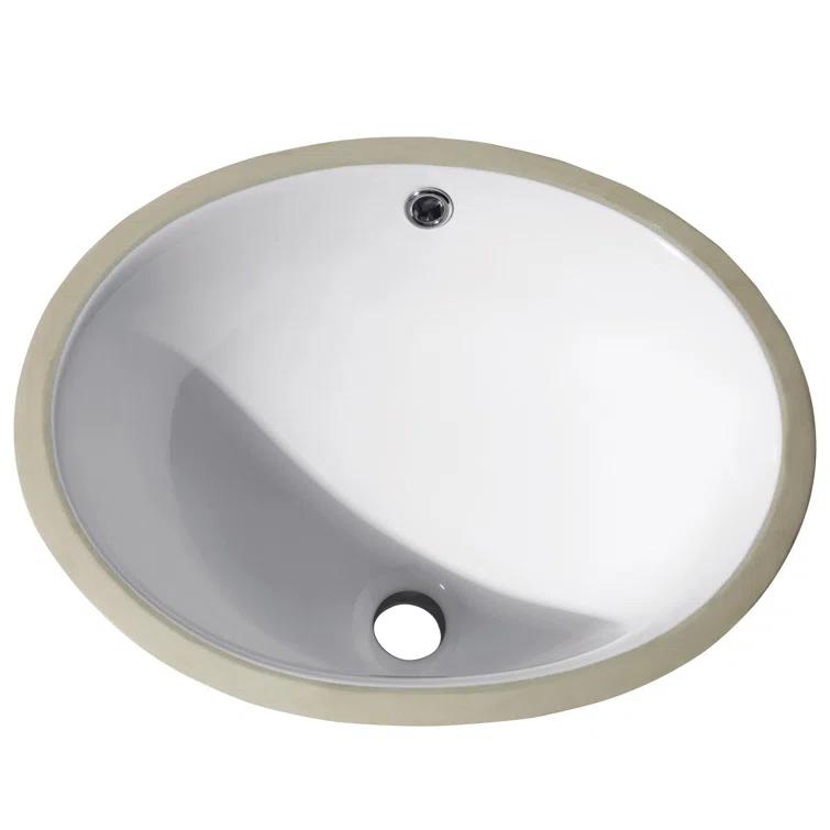 Avanity CUM16WT Vitreous China Oval Undermount Bathroom Sink with Overflow
