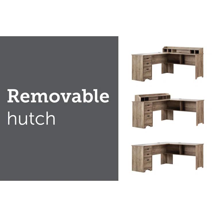 L-Shaped Computer Desk with Power Outlet