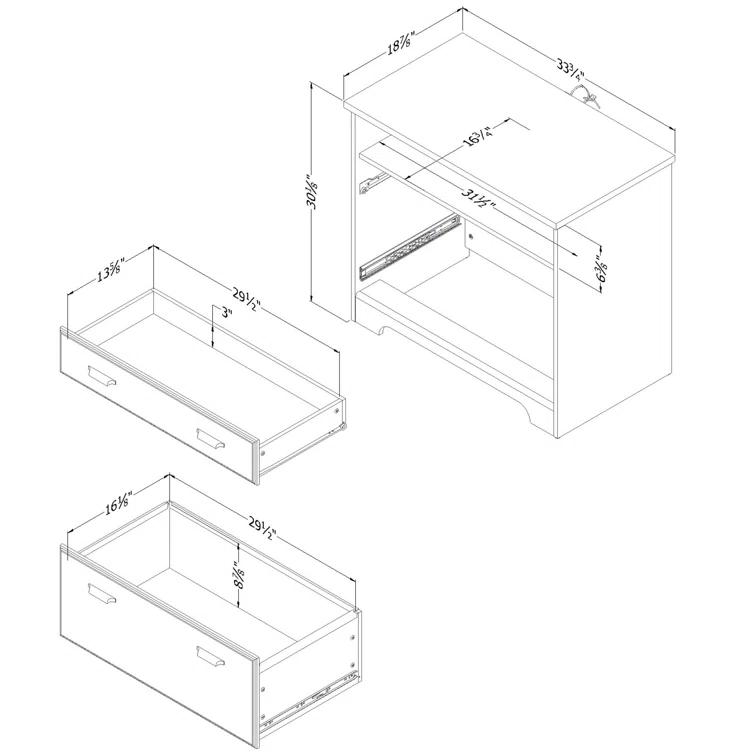 33.75'' Wide 2 -Drawer File Cabinet