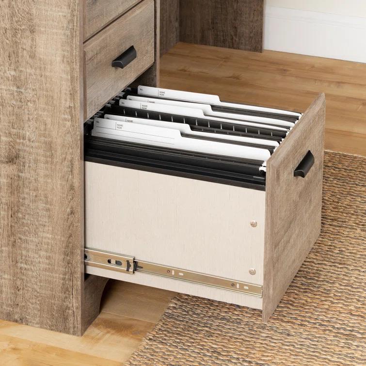 L-Shaped Computer Desk with Power Outlet