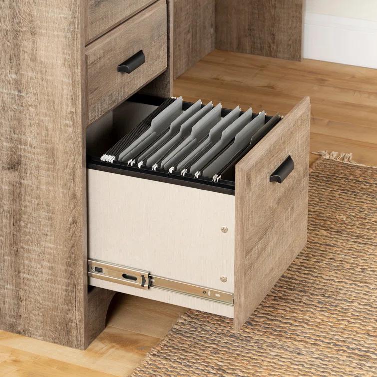 L-Shaped Computer Desk with Power Outlet