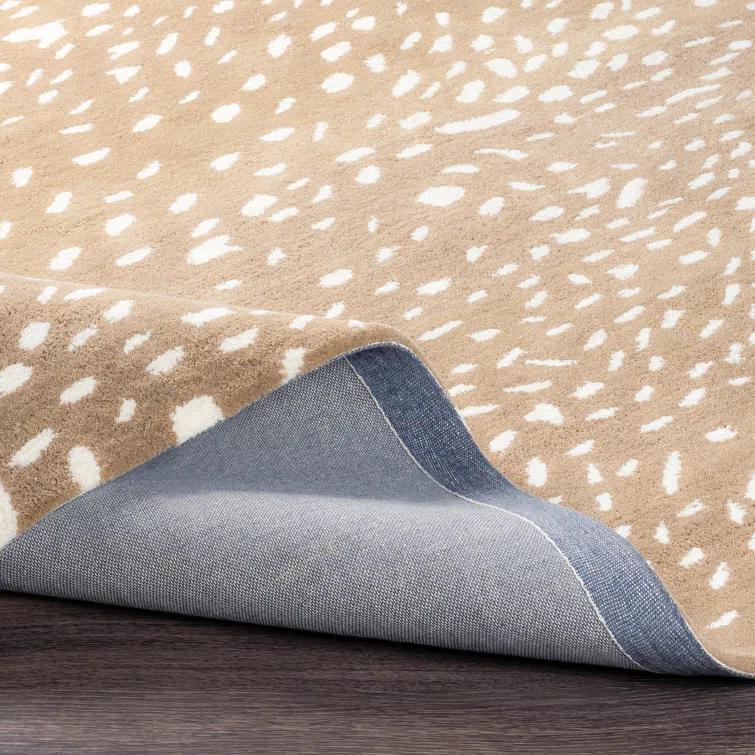 Jona Animal Print Handmade Tufted Wool Light Brown/Tan/Cream Area Rug