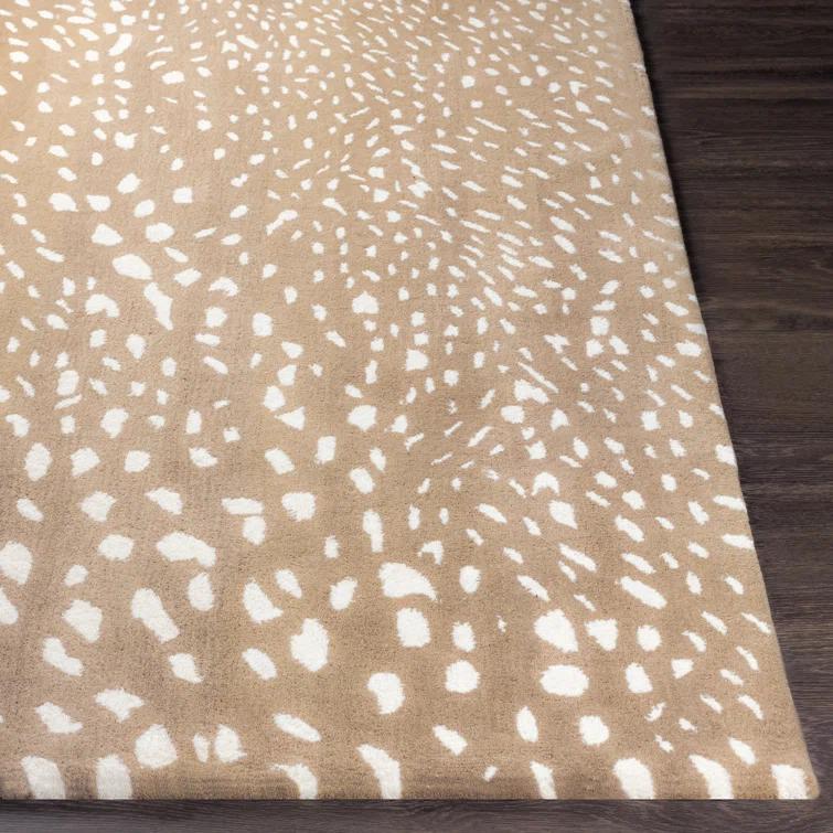 Jona Animal Print Handmade Tufted Wool Light Brown/Tan/Cream Area Rug