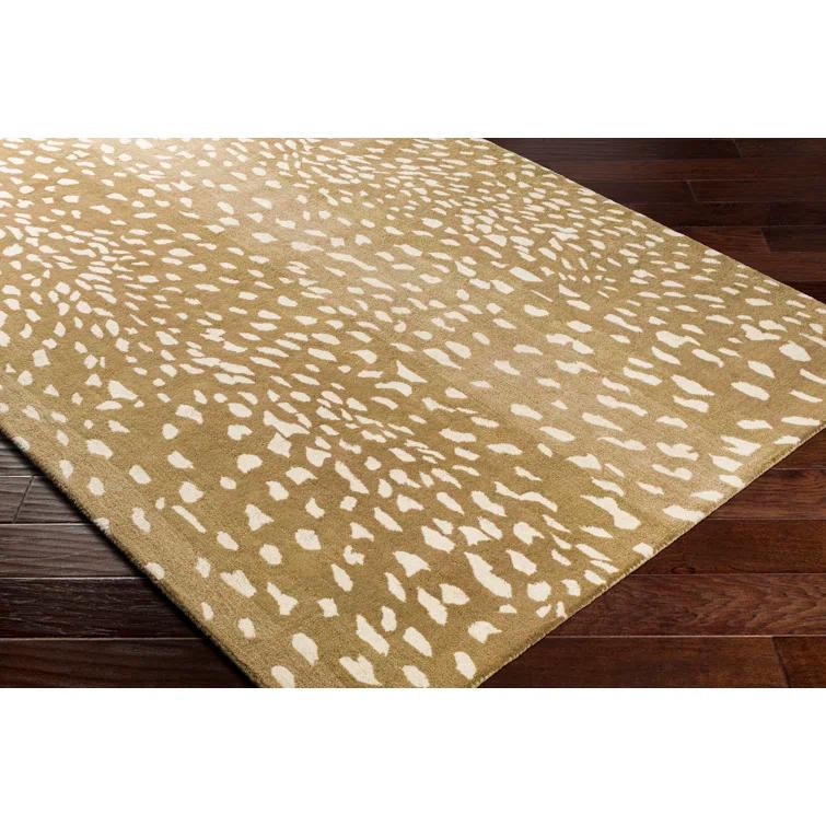 Jona Animal Print Handmade Tufted Wool Light Brown/Tan/Cream Area Rug