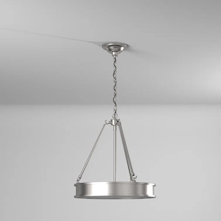 Pendant 3 Light In Transitional Style 18.5 Inches Tall By 19 Inches Wide-Brushed Nickel Finish    -Traditional Installation Minka Lavery 4173-84