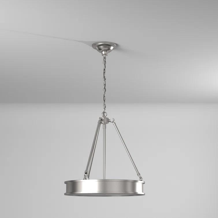 Pendant 3 Light In Transitional Style 18.5 Inches Tall By 19 Inches Wide-Brushed Nickel Finish    -Traditional Installation Minka Lavery 4173-84
