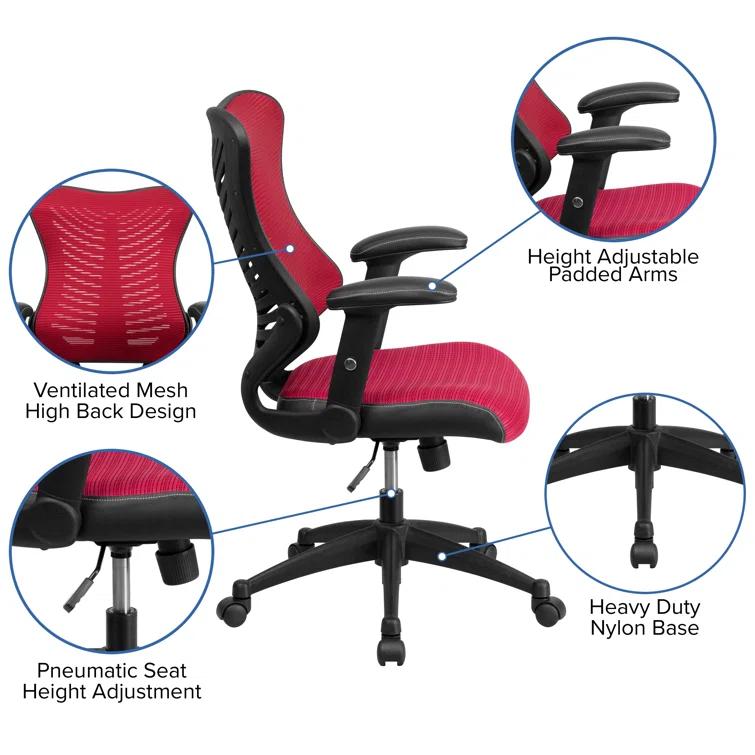 Flash Furniture Siwar High-Back Designer Ergonomic Office Chair with Adjustable Armrests
