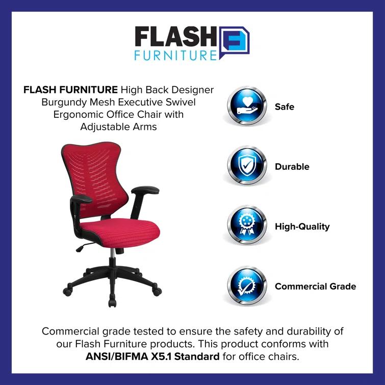 Flash Furniture Siwar High-Back Designer Ergonomic Office Chair with Adjustable Armrests