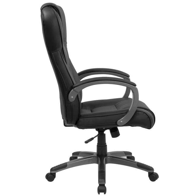 Flash Furniture Crafton High Back LeatherSoft Swivel Office Chair with Titanium Nylon Base