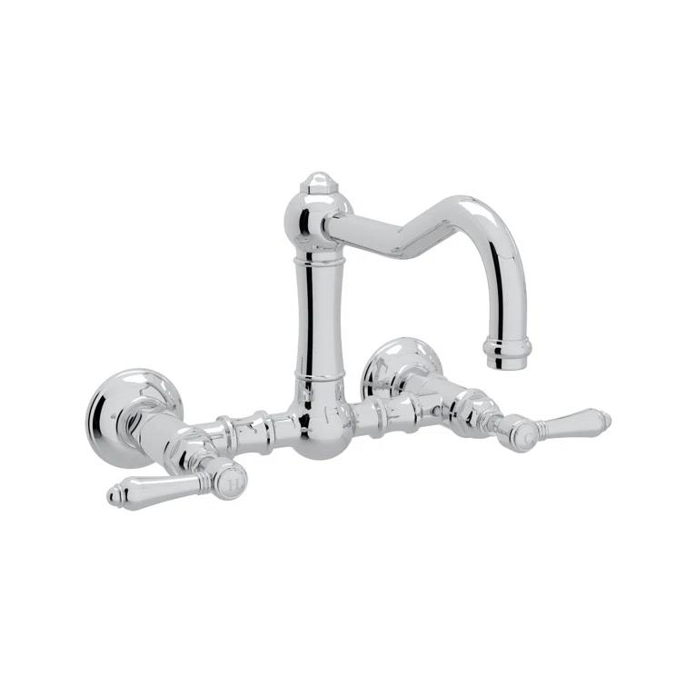 Acqui Wall Mount Bridge Kitchen Faucet With Column Spout