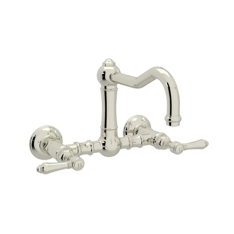 Acqui Wall Mount Bridge Kitchen Faucet With Column Spout