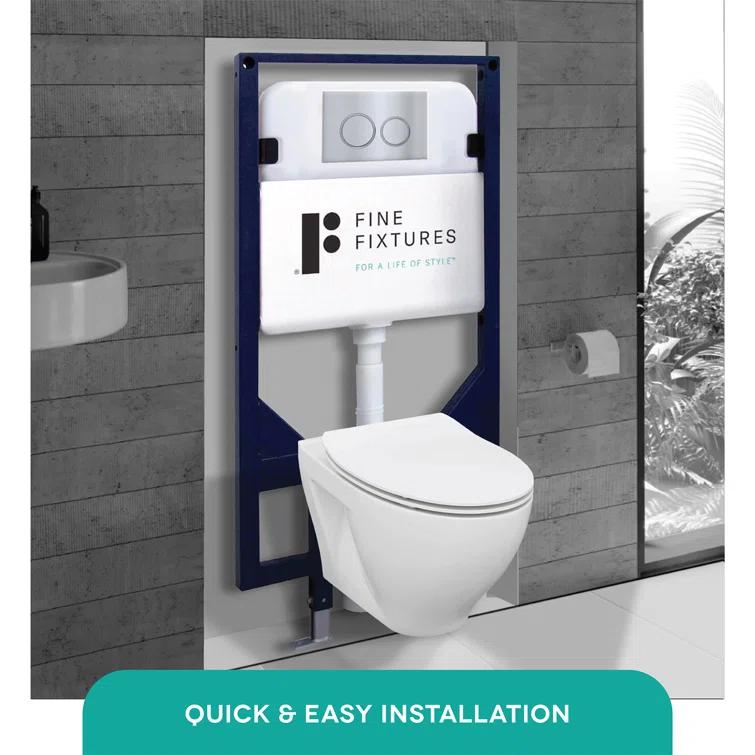 StormOn Dual-Flush Elongated Wall-Mount Toilet (Seat Included)