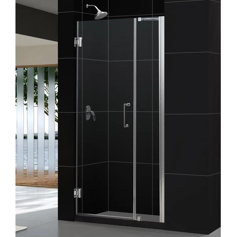 DreamLine Unidoor 39" W x 72" H  Hinged Frameless Shower Door with ClearMax™ Technology & Reviews | Wayfair