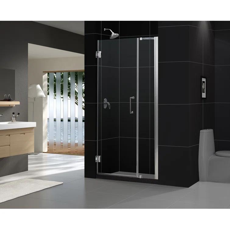 DreamLine Unidoor 39" W x 72" H  Hinged Frameless Shower Door with ClearMax™ Technology & Reviews | Wayfair