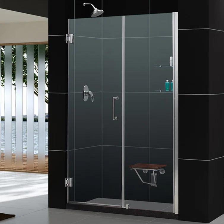 Unidoor 60" W x 72" H Frameless Shower Door with Clearmax™ Technology