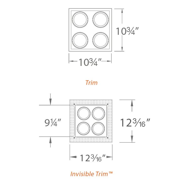 10.75'' Dimmable Multi-Spotlight Recessed Lighting Kit