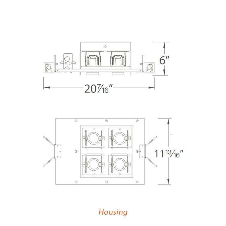 10.75'' Dimmable Multi-Spotlight Recessed Lighting Kit