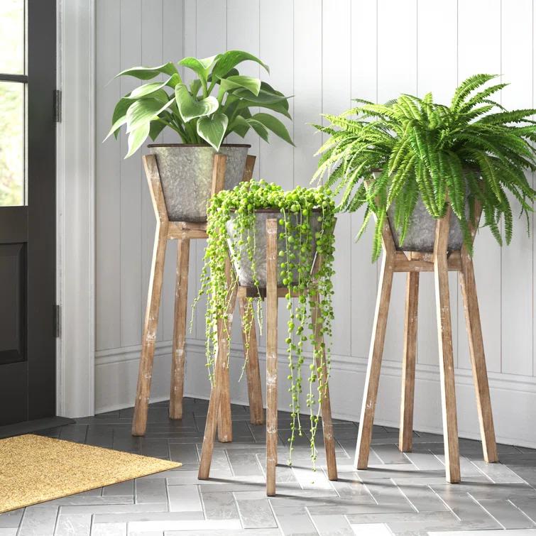 Aberdeen Modern Metal Indoor Farmhouse Pot Planter Set