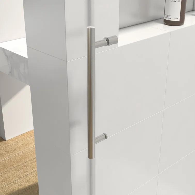 60'' W 76'' H Semi-Frameless Rectangle Reversible Shower Enclosure
