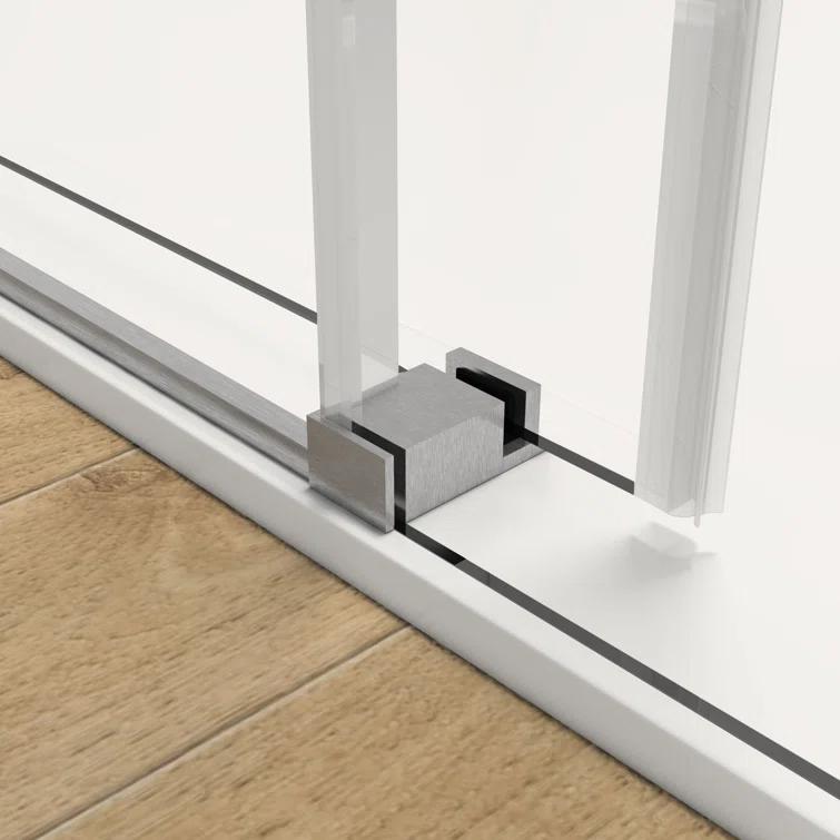 60'' W 76'' H Semi-Frameless Rectangle Reversible Shower Enclosure