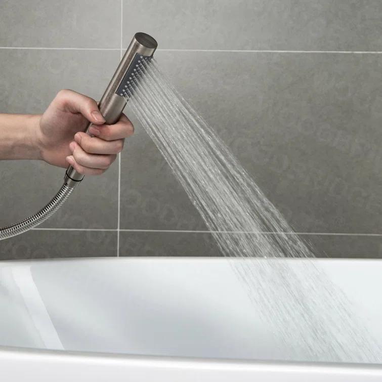 WoodBridge Single Handle Floor Mounted Freestanding Tub Faucet with Handshower F0023BNRD