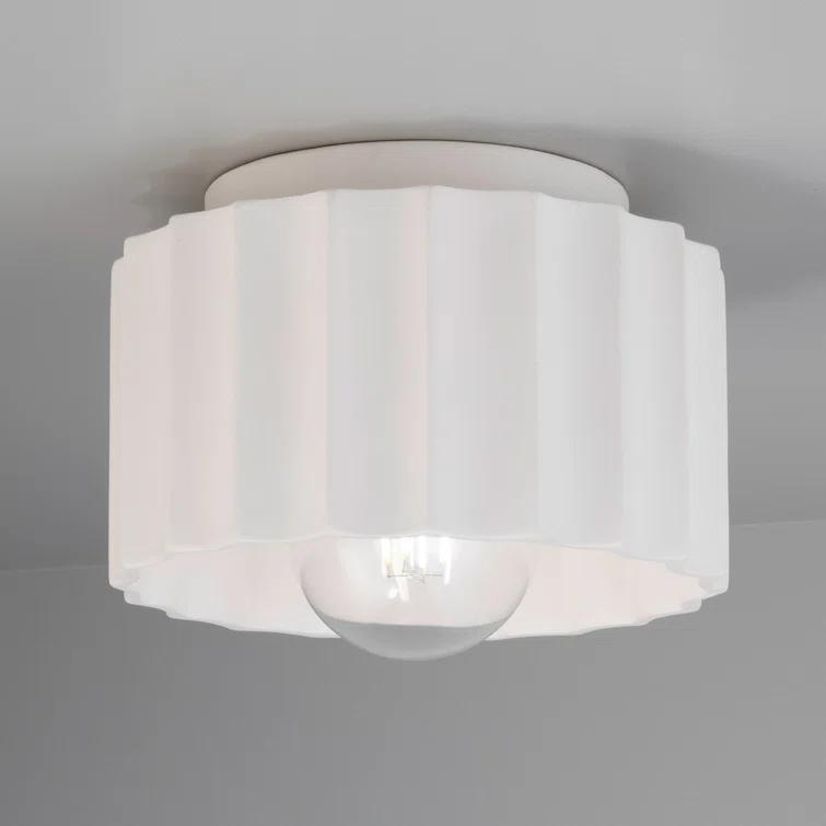 Justice Design Group Cer-6183 Radiance 8" Wide Flush Mount Drum Ceiling Fixture - Beige