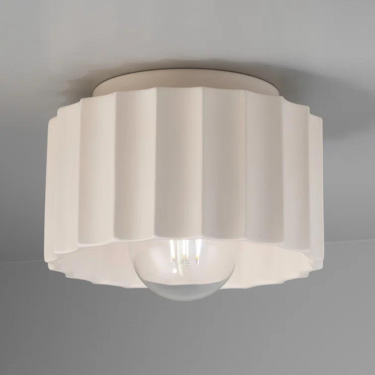 Justice Design Group Cer-6183 Radiance 8" Wide Flush Mount Drum Ceiling Fixture - Beige