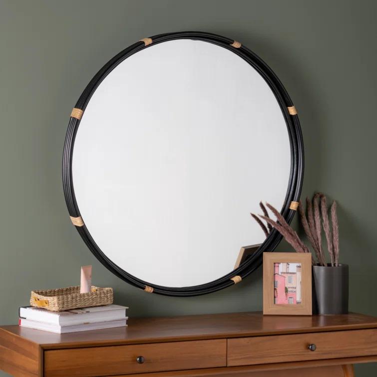 Adaline Round Mirror - Black