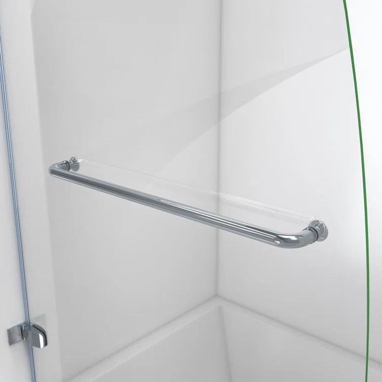 Aqua Uno 56" W x 58" H Hinged Semi-Frameless Tub Door